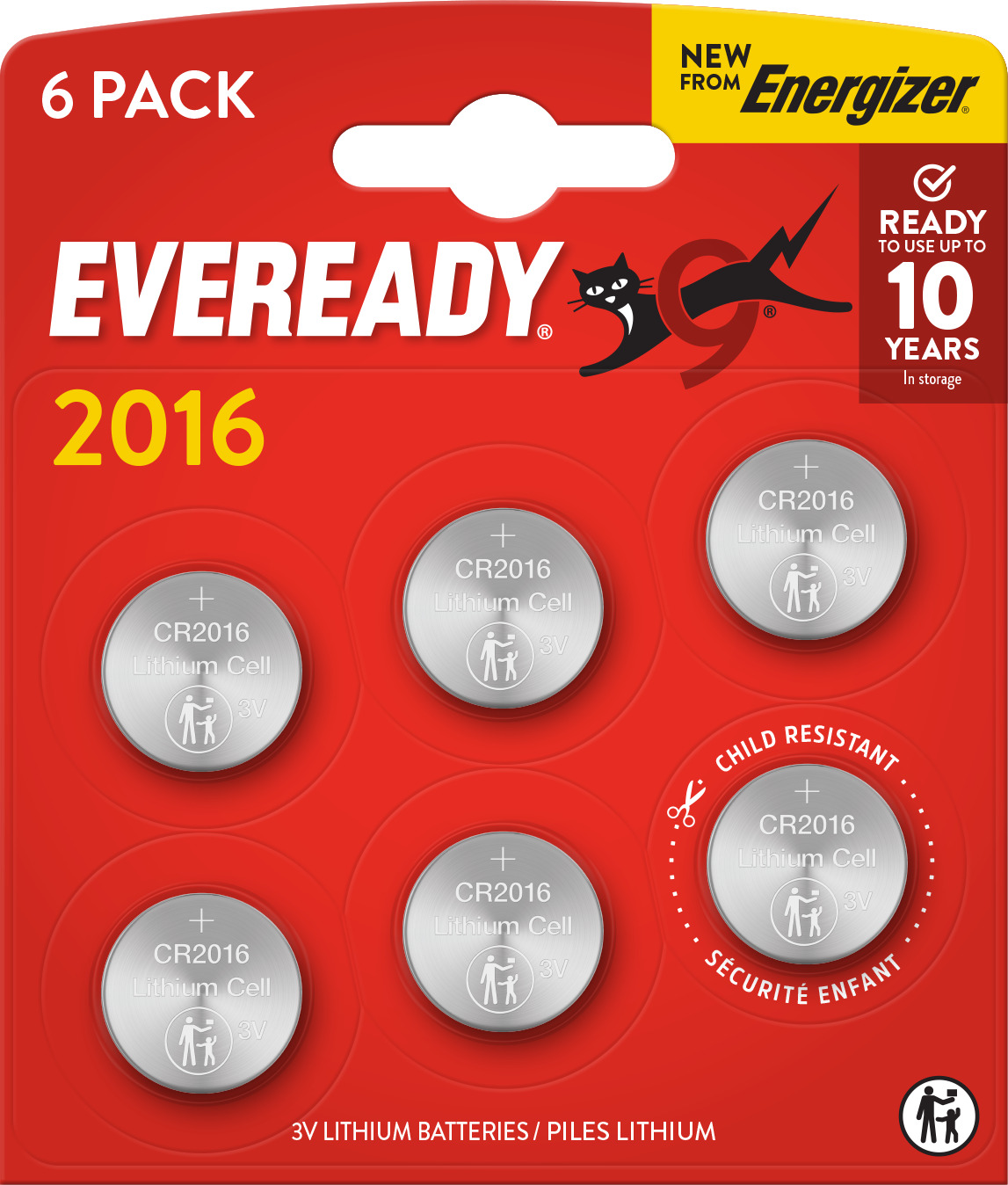 Eveready Lithium CR2016 blister da 6