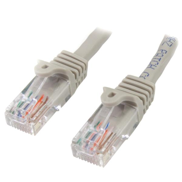 Startech.com 45PAT7MGR Cavo di Rete da 7m Grigio Cat5e Ethernet RJ45 Antigroviglio - Cavo Patch Snagless