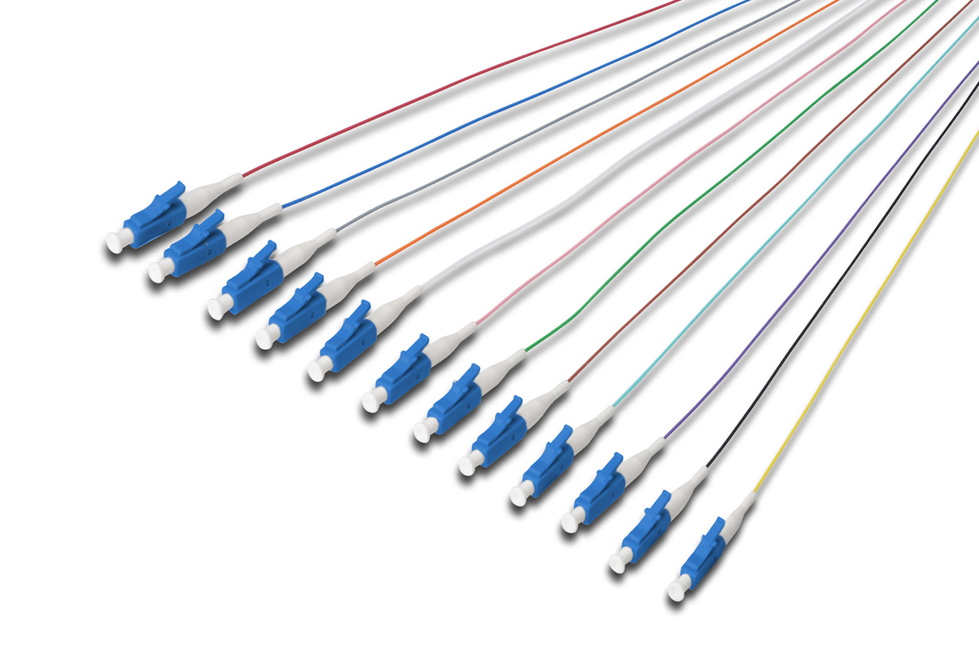 Digitus DK-29332-02 FO pigtail set, 12 pcs., LC, SM OS2 09/125 æ loose buffer, colore code DIN IEC 304, 2 m