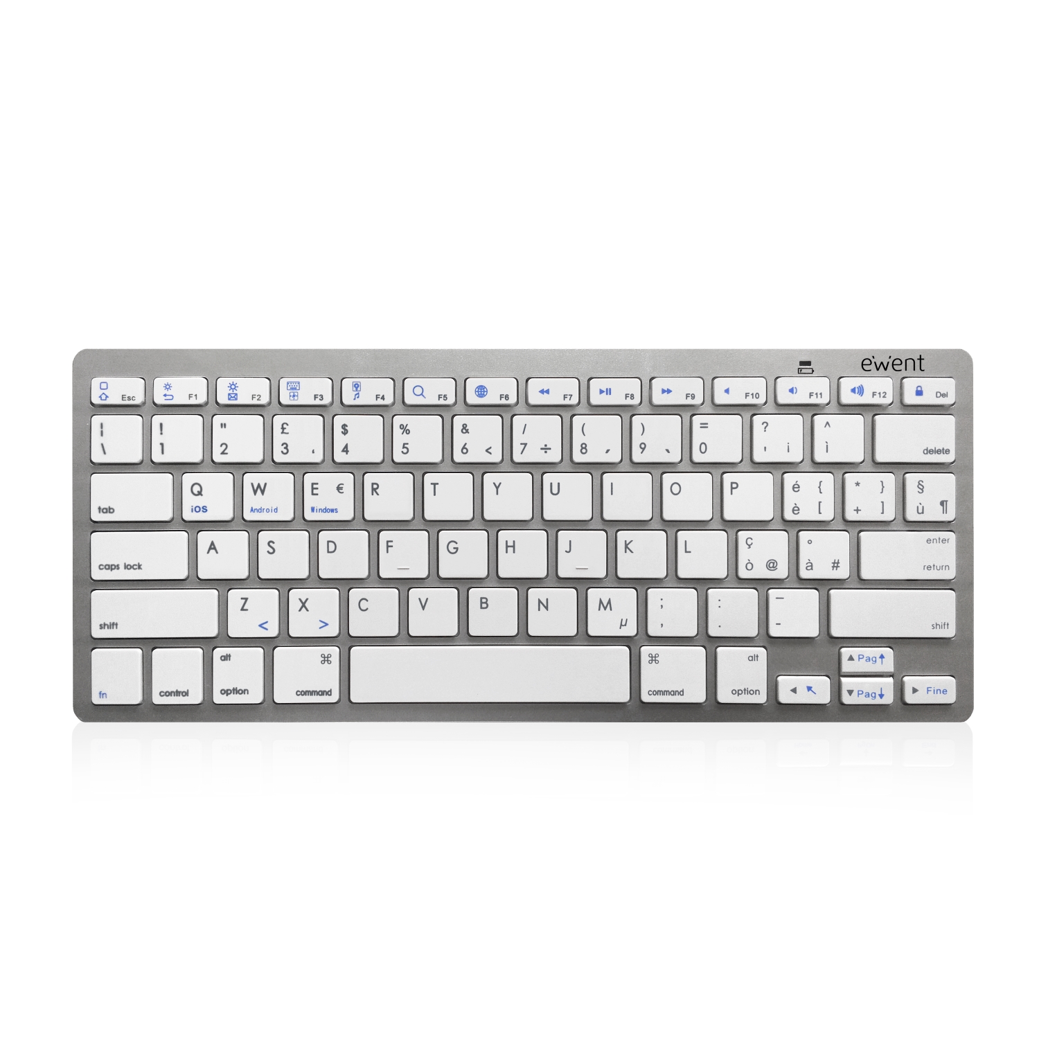 Tastiera Bluetooth compatta - iOS/Android/Win - IT Layout - colore argento
