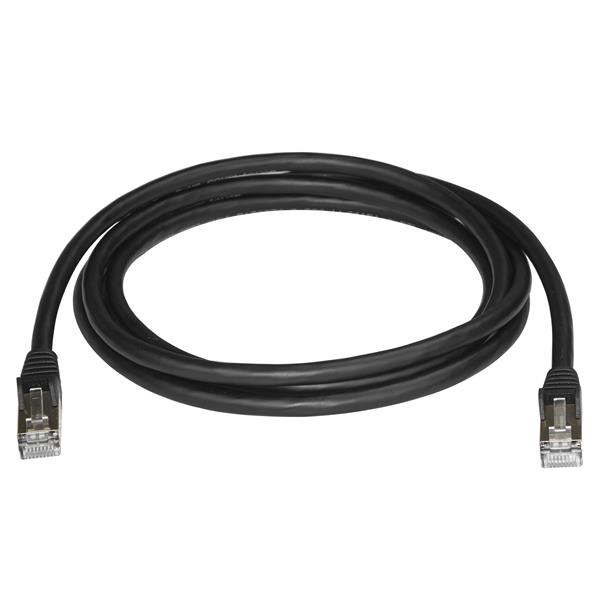 Startech.com 6ASPAT2MBK Cavo Ethernet CAT6a da 2m - Cavo di rete Lan RJ45 10 Gigabit Schermato 100W PoE - Cavo dati patch STP 10GbE - Testato individualmente - Certificato UL/TIA - Nero (6ASPAT2MBK)