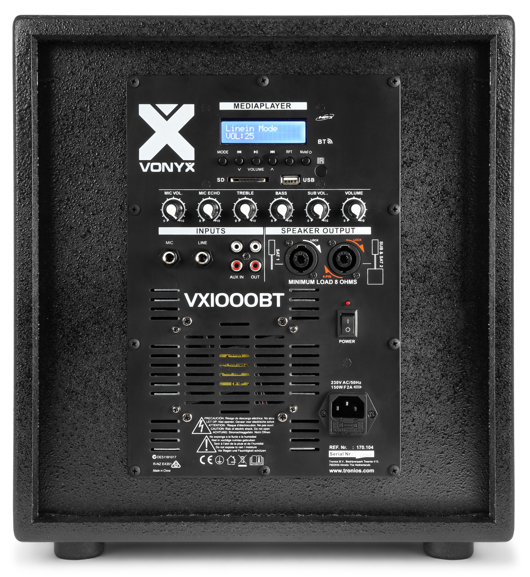 Sistema Full range attivo 2 SUB + 2 Satelliti 1000W mod. VX1000BT