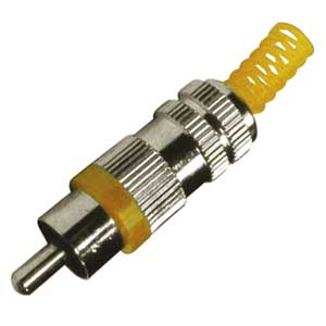 Spina Volante Coassiale Metallica Con Guidacavo Giallo RCA/378G-I