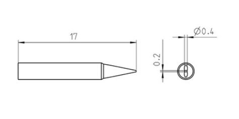 RT Pico Punta saldante, punta a cacciavite, Ø 0,4 mm x 0,2 mm T0050104199 Weller