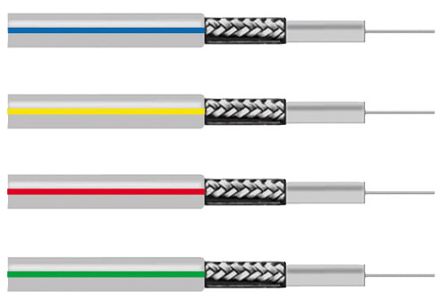 ZDA-5.0G - Cavo coassiale  75 Ohm, giallo, conduttori in rame, diametro 5 mm, classe A, pull box  150mt.