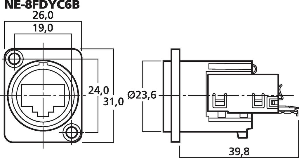 NE-8FDYC6B - Presa Chassis Cat6