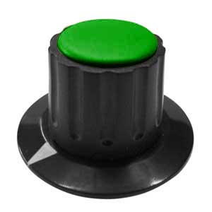 Manopola Nera A Mandrino 36x20 Ø6 Verde MA/1125V