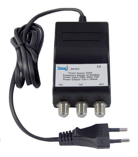 ZDP-0612 - Alimentatore d'antenna, 12V DC 100 mA, 1 IN - 2 OUT