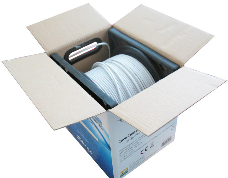 ZDA+ 6.8 - Cavo coassiale  75 Ohm, bianco, conduttori in rame, diametro 6.8 mm, classe A+, pull box  150mt.