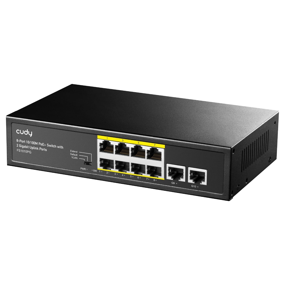 FS1010PG - 8-Port 10/100M PoE+ Switch with 2 Gigabit Uplink Ports 120W