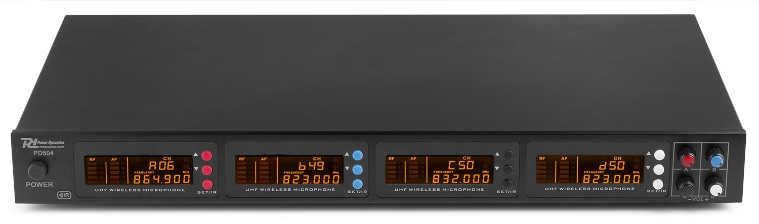 PD504B Set microfonico wireless in banda UHF 4 x 50 CH + 4 Bodypack