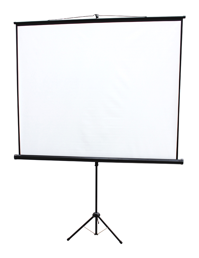 Schermo Tripod 180x180cm con tela bianca e retro nero, formato 1:1, Mod. IR-S1180RN