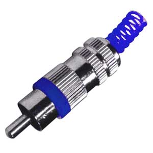 Spina Volante Coassiale Metallica Con Guidacavo Blu RCA/378BL-C