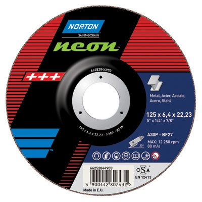 Disco abrasivo NEON 115X6.4X22.23mm A30S depresso, per metallo e inox