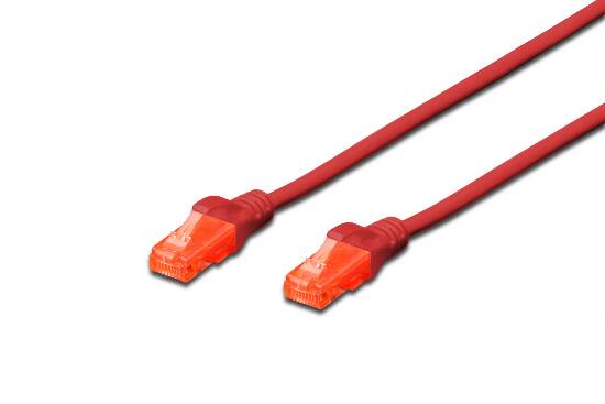 Digitus DK1617050R - Cavo Patch U-UTP CAT6, CU, 26AWG, guaina LSZH, colore rosso, lunghezza 5mt.