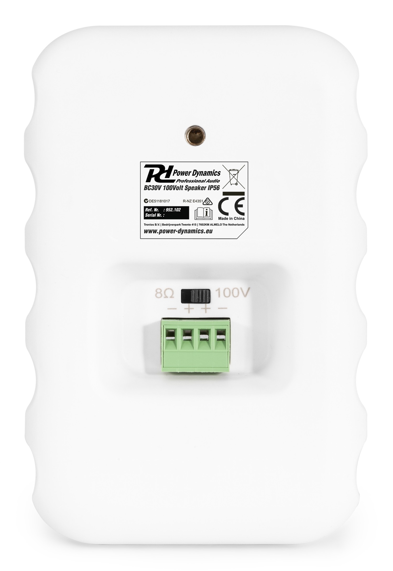 Coppia diffusori IPX5, 60W, 100V/8Ω colore Bianco mod. BC30V