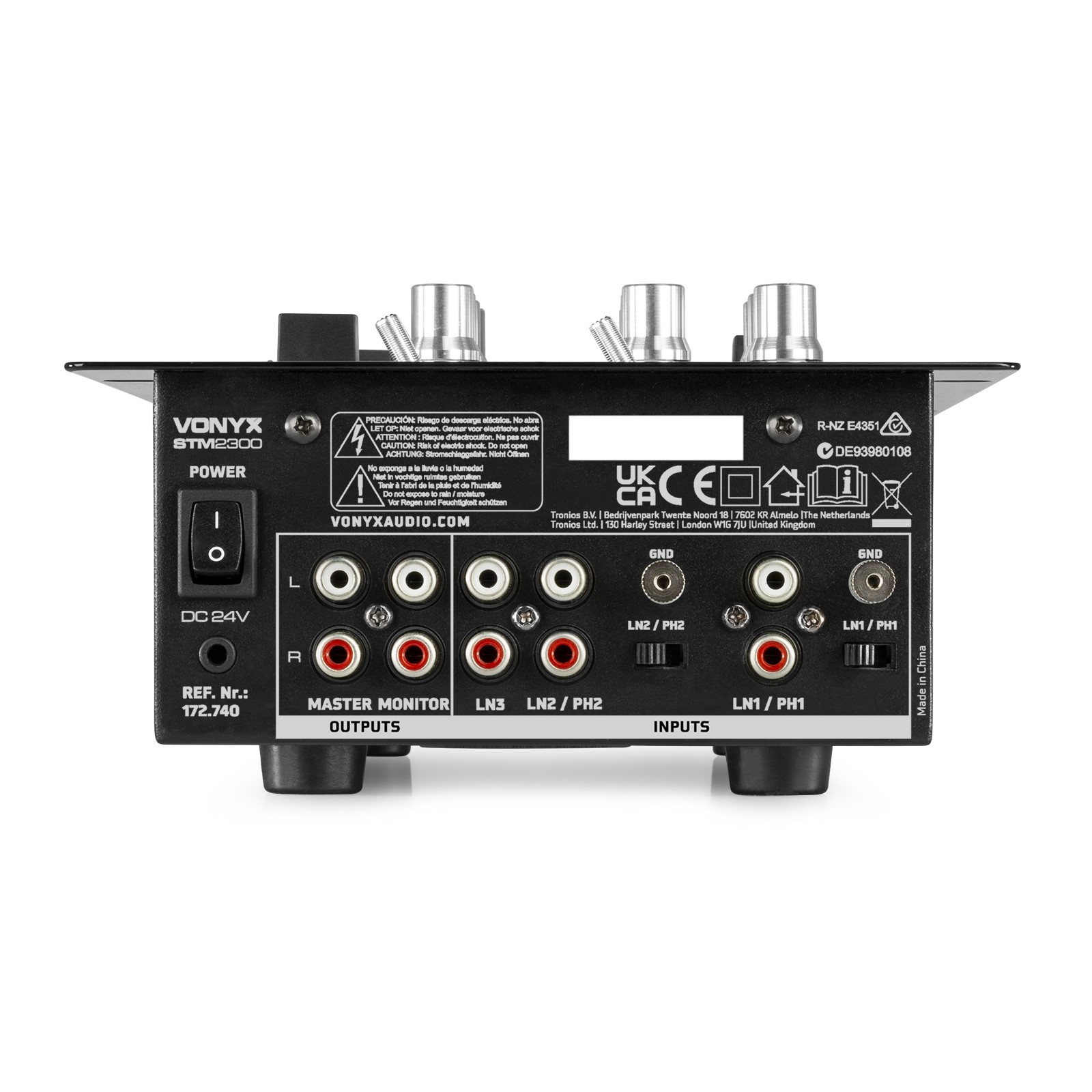 Mixer passivo 2 canali, con USB, Mod. STM-2300