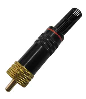 Spina Coassiale RCA Schermata A Vite R.Con Guidacavo Rossa SP/563R-C