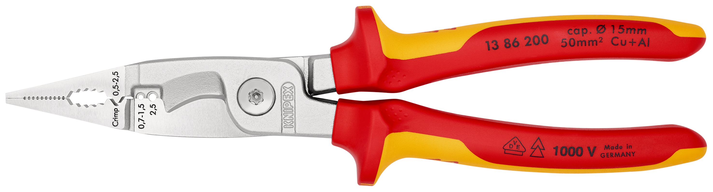Pinza multifunzione VDE Knipex 200mm, isolamento a 1000V