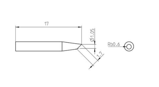 RT Pico Punta saldante, taglio sbieco Ø 1,2 mm T0050103899 - Weller