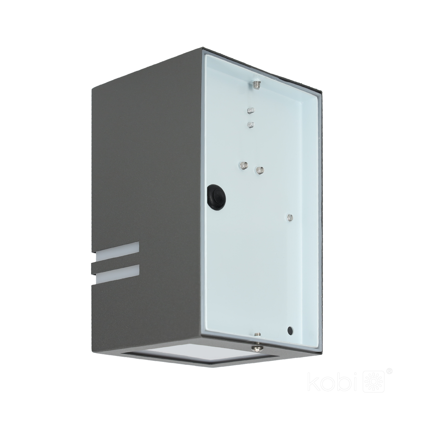 QUAZAR 11 - applique da esterno monoemissione 1xGU10 IP44 grigia, KOBI