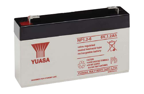 Batteria al piombo ricaricabile 6V 1,2Ah YUASA