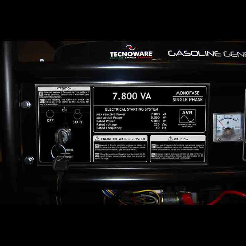 Gasoline Generator 7.800 VA Sistema di Avviamento Elettrico