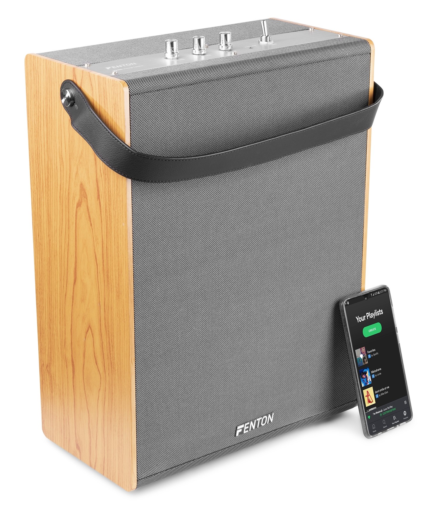 Diffusore Bluetooth da 40W stile Vintage in legno chiaro, woofer da 8”, Mod. VBS80