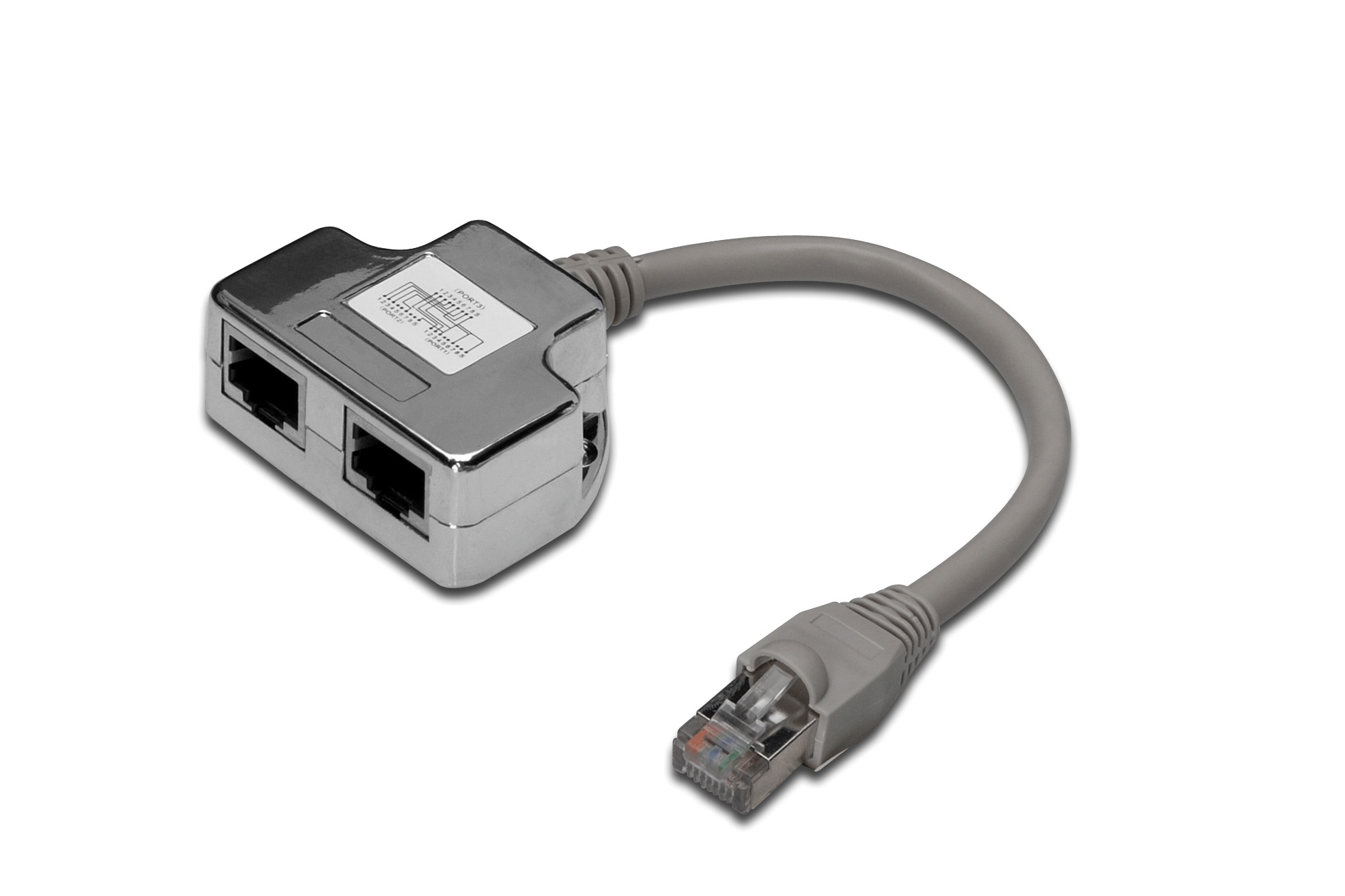 Digitus DN-93904 CAT 5e patch cable adapter, 2x CAT 5e, schermato PC-PC, 2x RJ45 femaschio to 1x RJ45 maschio, 0.19 m