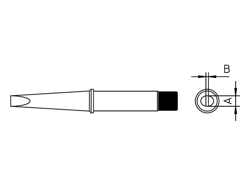 Punta Weller T0054241899 per Saldatore W201, 10 mm, Scalpello diritto