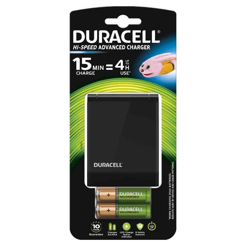 CaricaBatteria Duracell Fast charger CEF 27 (45 min) 2AA + 2AAA