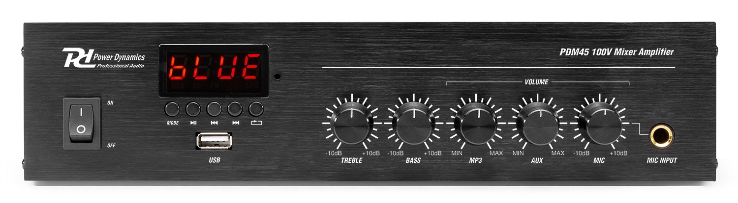 Amplificatore 45W 100V/4-16Ω con Bluetooth e USB PDM4