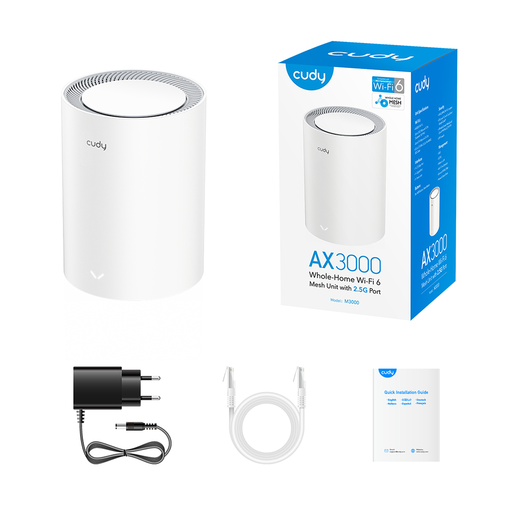 M3000(1-Pack) V2.0 - AX3000 Wi-Fi 6 Mesh  2.5G Solution