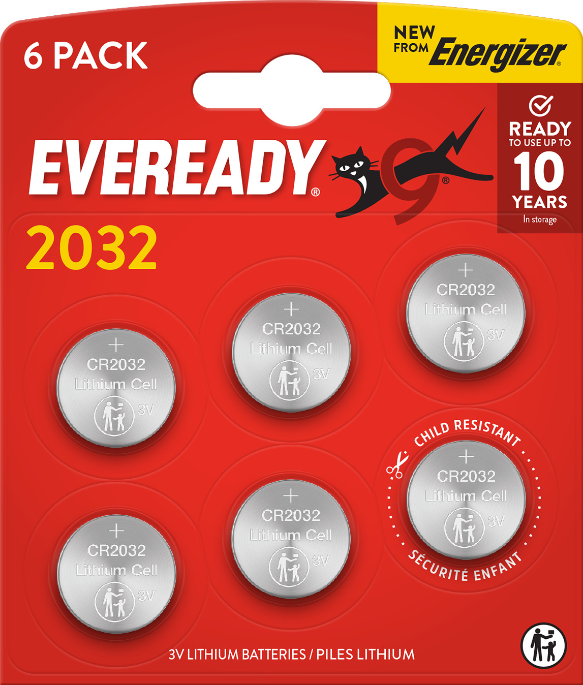 Eveready Lithium CR2032 blister da 6