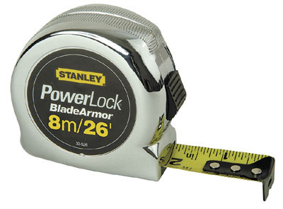 Metro flessibile Stanley Micro Powerlock Bladearmor, 8m/26FT