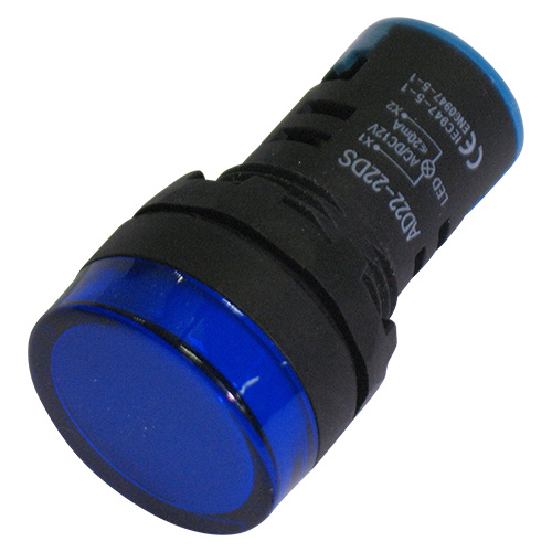 Segnalatore luminoso da pannello led 12v d.29mm blu XY-LIL-22-12B MKC