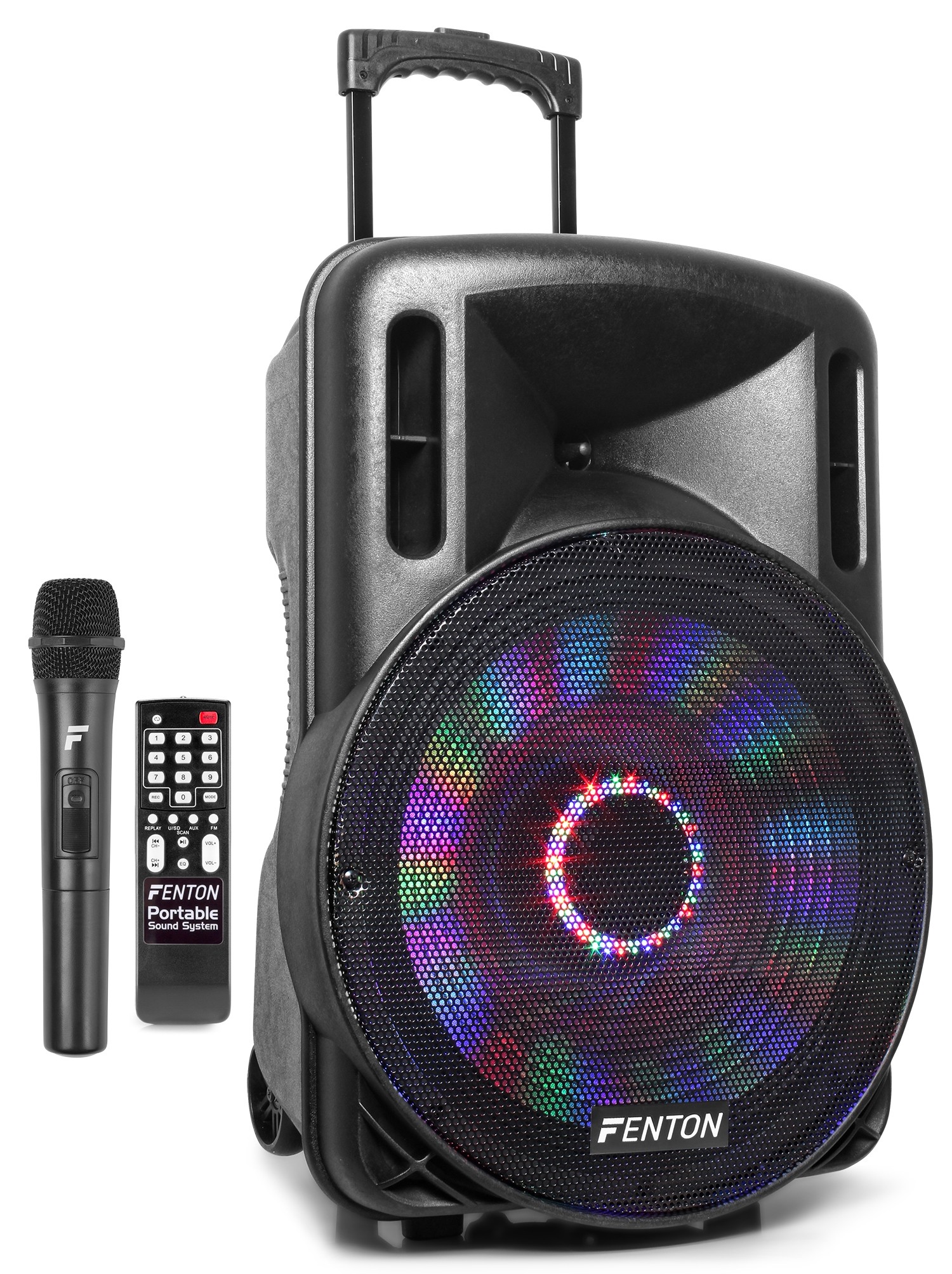 Sistema Portatile da 800W, LED RGB 15” con BT/USB/MP3/Mic.UHF Mod.FT15LED