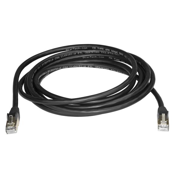Startech.com 6ASPAT3MBK Cavo Ethernet CAT6a da 3m - Cavo di rete Lan RJ45 10 Gigabit Schermato 100W PoE - Cavo dati patch STP 10GbE - Testato individualmente - Certificato UL/TIA - Nero (6ASPAT3MBK)