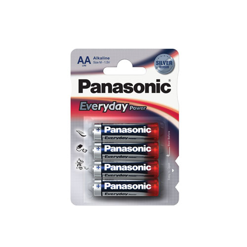 PANASONIC AA everyday batteria alcalina AA in blister da 4 pile