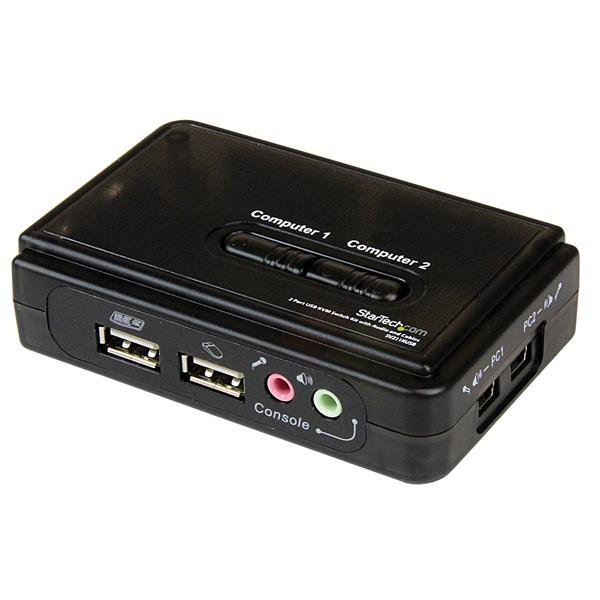 Startech.com SV211KUSB Switch KVM a 2 porte VGA USB con audio e cavi - Commutatore VGA USB a doppia porta - Colore Nero