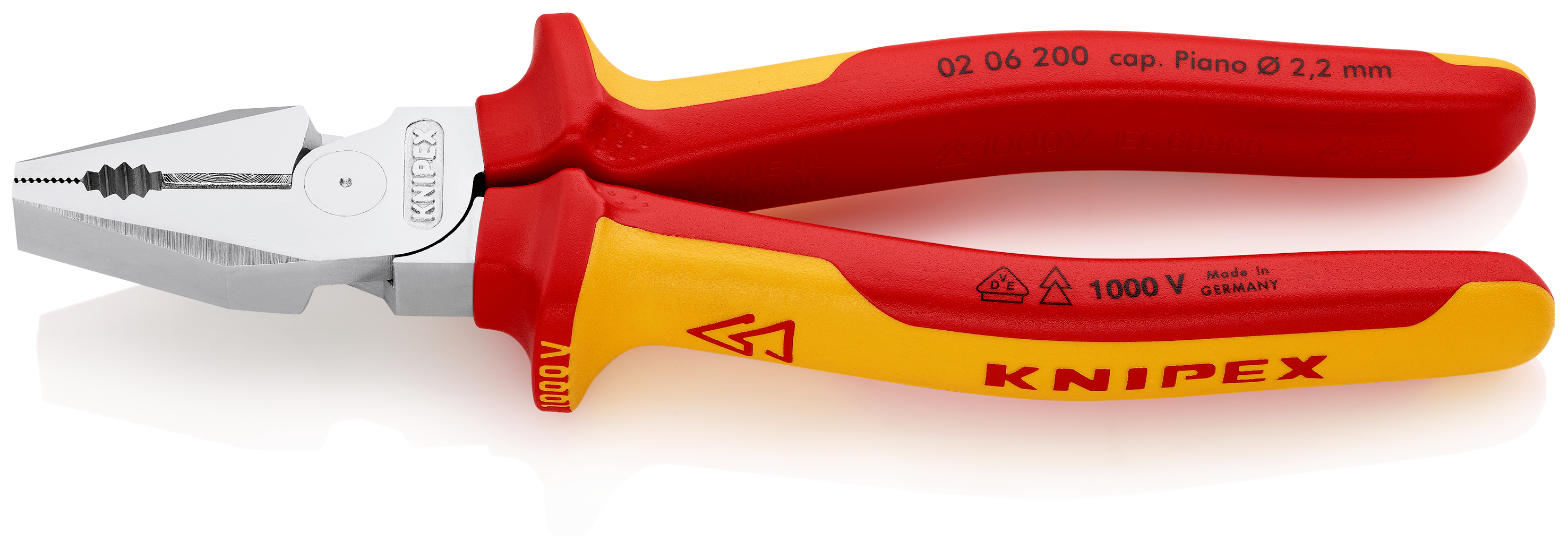 Pinza combinata VDE Knipex 200mm con leva elevata, isolamento a 1000V
