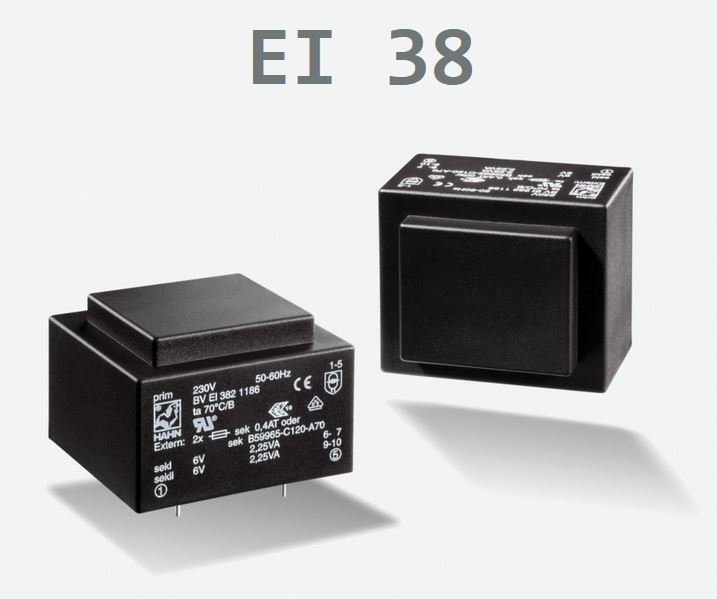 TRASFORM. BVEI3821194 TRAFO P: 230V S:2x15V/4,5VA