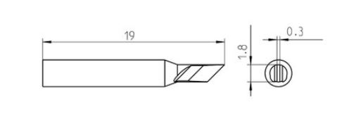 RT Micro Punta saldante, punta a lama di coltello, 2,5 mm T0050101199 Weller
