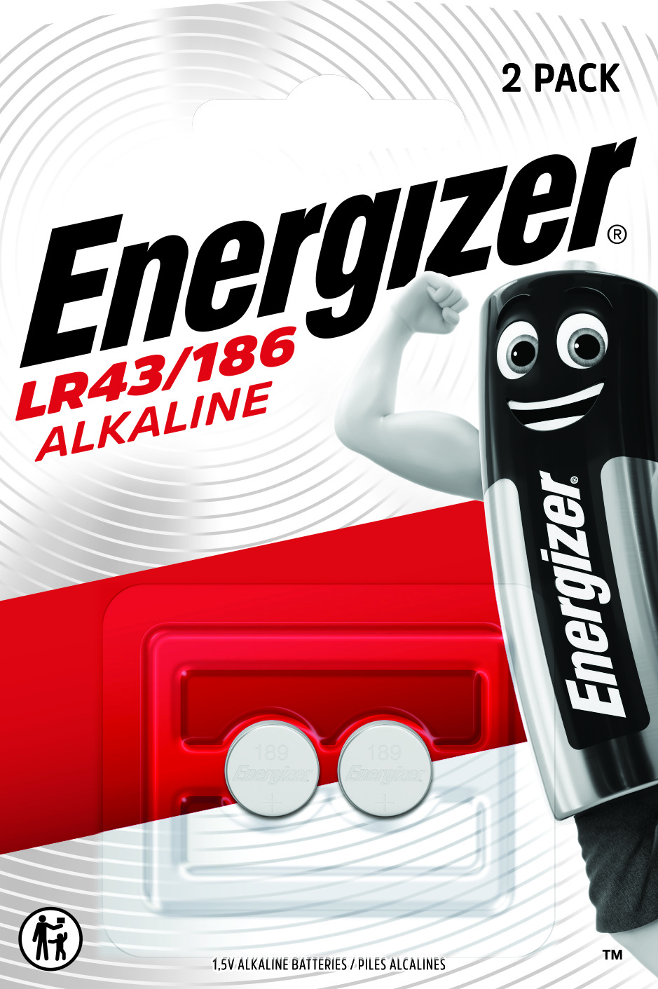 ENERGIZER LR43/186 Alkaline blister da 2 pezzi