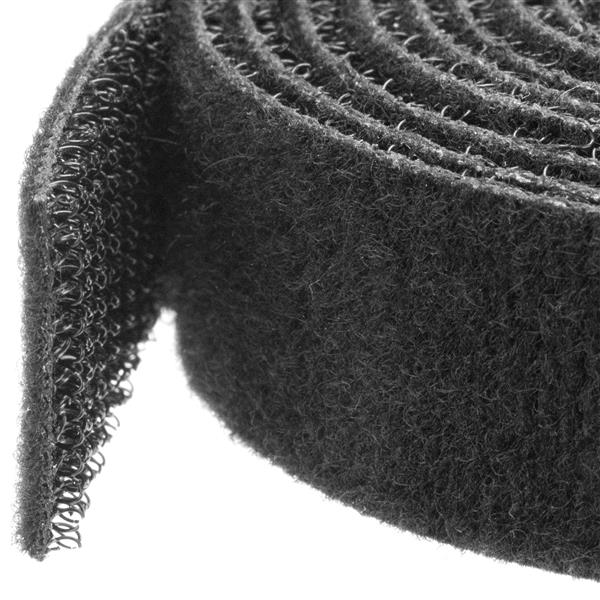 Startech.com HKLP25 Rotolo di nastro a strappo da 7,6 m - Fascette riutilizzabili da tagliare su misura - Fascette serracavo in tessuto con fissaggio a strappo per cavi industriali - Nero (HKLP25)