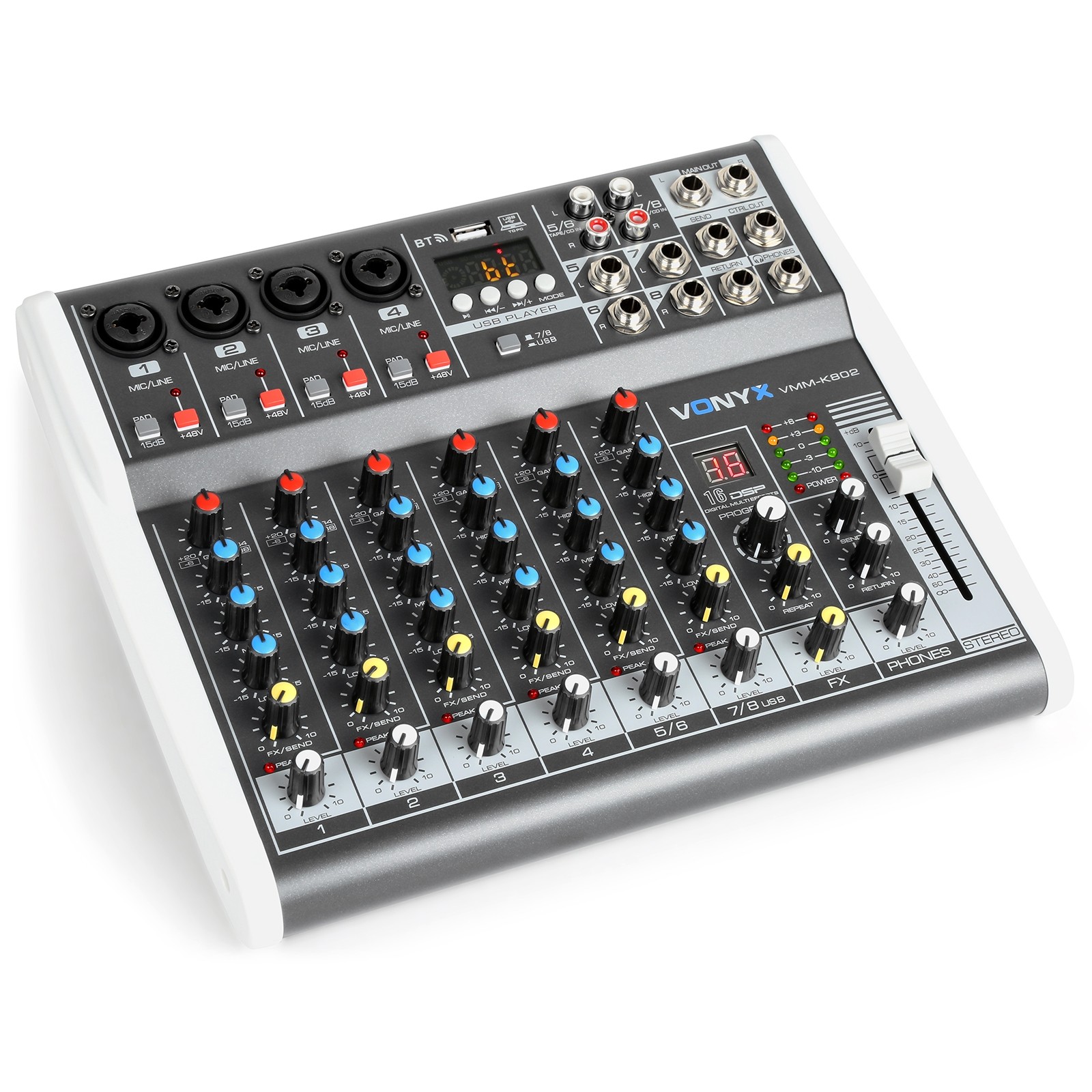 Mixer 8 canali funzione con DSP. Mod. VMM-K802