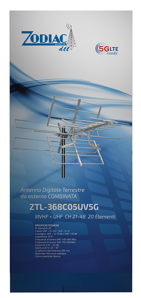 Antenna combo VU 20 elementi 5G Free mod. ZTL-368C05UV5G