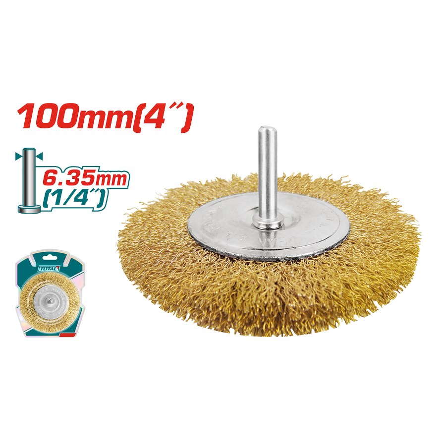 Spazzola a Disco 100mm Ottone Attacco 1/4" TAC34041