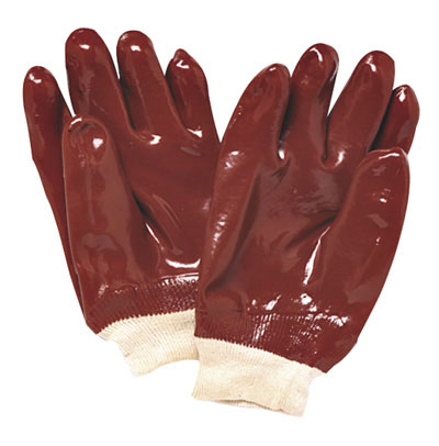 Guanti rossi completamente ricoperti in PVC taglia 9/L