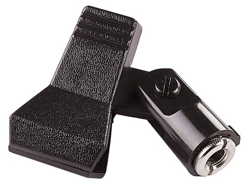 Clip per microfono ad impugnatura con innesto per staffa microfonica. 188.140